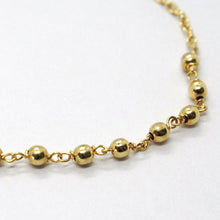 Load image into Gallery viewer, 18k yellow gold rosary bracelet, 2.5 mm spheres, Cross & miraculous medal.