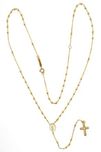 Cargar imagen en el visor de la galería, 18k yellow gold 19 inches mini rosary necklace miraculous Mary medal Jesus cross.