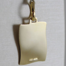 Load image into Gallery viewer, 18K YELLOW GOLD SQUARE MEDAL REMEMBRANCE OF BAPTISM ENGRAVABLE MADE IN ITALY.
