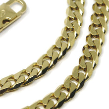 Load image into Gallery viewer, MASSIVE 18K GOLD BRACELET GOURMETTE CUBAN CURB FLAT 5.5 MM LINK, 21cm 8.3" ITALY.
