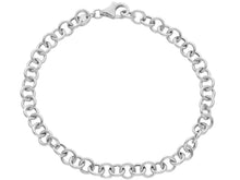 Load image into Gallery viewer, 18K WHITE GOLD BRACELET 7.1", ROUND CIRCLE ROLO LINK DIAMETER 6mm, MADE ITALY.