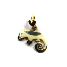 Load image into Gallery viewer, SOLID 9K YELLOW GOLD SMALL 10mm PENDANT CHAMELEON MADE IN ITALY BY DODO MARIANI.