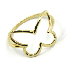 Load image into Gallery viewer, SOLID 18K YELLOW GOLD BUTTERFLY TUBE RING, SMOOTH.