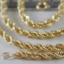 Cargar imagen en el visor de la galería, 18k yellow gold chain necklace 3.5 mm braid big rope link 15.75, made in Italy.