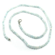 Charger l'image dans la galerie, 18k white gold necklace 18", 45cm, faceted round aquamarine diameter 3mm.