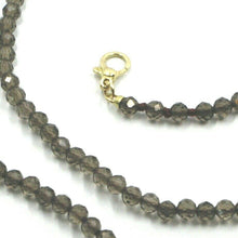 Load image into Gallery viewer, 18K YELLOW GOLD NECKLACE 24" 60cm, FACETED BROWN SMOKY QUARTZ DIAMETER 3mm.