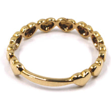 Load image into Gallery viewer, SOLID 18K ROSE GOLD BAND RING, ROW OF ROUNDED HEARTS, HEART, MADE IN ITALY.