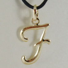 Load image into Gallery viewer, 18k yellow gold pendant charm initial letter F, slightly rounded slab 20mm.