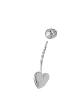 Load image into Gallery viewer, 18K WHITE GOLD PIERCING BARBELL CURVE BANANA BELLY BODY WITH 6mm HEART ZIRCONIA.