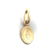 Load image into Gallery viewer, solid 18k rose gold Miraculous medal pendant, Virgin Mary, Madonna, small 8x5mm.