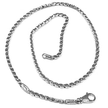 Load image into Gallery viewer, SOLID 18K WHITE GOLD CHAIN, 20 INCHES, 3 MM DROP TUBE LINK, POLISHED NECKLACE.