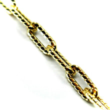 Cargar imagen en el visor de la galería, 18K YELLOW GOLD BRACELET OVAL STRIPED SQUARE TUBE LINK 6.5mm, 19cm MADE IN ITALY.