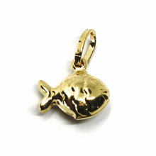 Load image into Gallery viewer, ROUNDED 18K YELLOW GOLD MINI FISH PENDANT, SMOOTH 11mm, 0.43 inches.