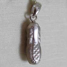 Load image into Gallery viewer, 18k white gold ballet shoe charm pendant, satin, 0.87 inches made in Italy.