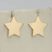 Load image into Gallery viewer, SOLID 18K YELLOW GOLD EARRINGS FLAT STAR, SHINY, SMOOTH, 10 MM, MADE IN ITALY.
