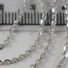 Cargar imagen en el visor de la galería, 18k white gold chain mini 1.5 mm rolo oval mirror link 17.70 inch. made in Italy.
