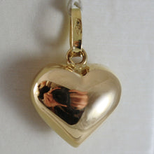 Load image into Gallery viewer, 18K YELLOW GOLD ROUNDED MINI HEART CHARM PENDANT SHINY 0.79 INCHES MADE IN ITALY.
