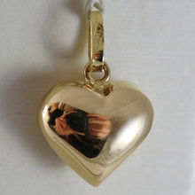 Load image into Gallery viewer, 18K YELLOW GOLD ROUNDED MINI HEART CHARM PENDANT SHINY 0.79 INCHES MADE IN ITALY.