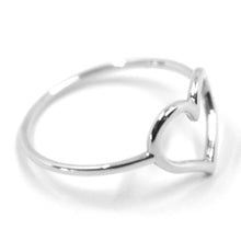 Load image into Gallery viewer, SOLID 18K WHITE GOLD HEART LOVE RING, 10mm DIAMETER HEART CENTRAL MADE IN ITALY.