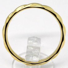 Cargar imagen en el visor de la galería, 18k yellow gold band braided ring, braid woven, smooth, made in Italy.