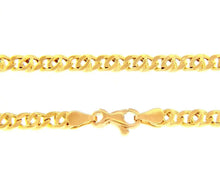 Cargar imagen en el visor de la galería, 18K YELLOW GOLD CHAIN, 4mm, 20 INCHES, ROUNDED TIGER EYE LINKS, MADE IN ITALY.