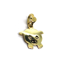 Load image into Gallery viewer, SOLID 9K YELLOW GOLD SMALL 12mm PENDANT PIG MADE IN ITALY BY DODO MARIANI.