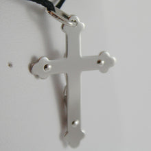 Load image into Gallery viewer, 18k white gold cross with Jesus, smooth, finely worked engravable made in Italy.