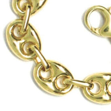 Load image into Gallery viewer, 18k yellow gold mariner bracelet big 8 mm, 8.3 inches, anchor rounded puffed oval link.