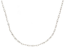 Cargar imagen en el visor de la galería, 18K WHITE GOLD CHAIN SMALL SQUARED CABLE 1.8mm OVAL LINKS, 16" 40cm ITALY MADE.
