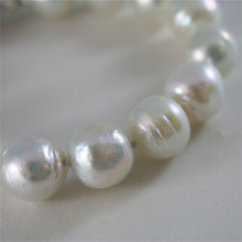Load image into Gallery viewer, 18k white gold bracelet with strand of white fw pearls 7.87 inches made in Italy.