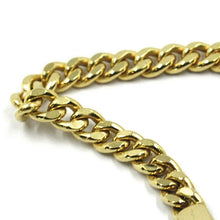 Load image into Gallery viewer, SOLID 18K YELLOW GOLD BRACELET GOURMETTE LINK 3 MM ENGRAVING PLATE, 20.5cm 8.1".