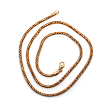 Charger l'image dans la galerie, 18k rose gold basket rounded 2.2mm tube basket popcorn chain necklace, 18".