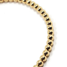 Charger l'image dans la galerie, 18k rose gold bracelet, semirigid, elastic, 3 mm smooth balls spheres.