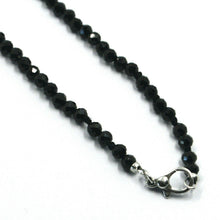Load image into Gallery viewer, 18k white gold long 35" 90cm necklace faceted black spinel big drop disc pearls.