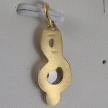 Load image into Gallery viewer, SOLID 18K WHITE & YELLOW GOLD TREBLE CLEF PENDANT CHARM, PENTAGRAM MADE IN ITALY.
