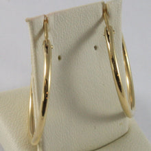 Cargar imagen en el visor de la galería, 18K YELLOW GOLD CIRCLE EARRINGS HOOP, TUBE, DIAMETER 0.98 INCHES MADE IN ITALY.