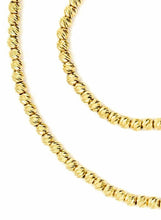 Cargar imagen en el visor de la galería, 18K YELLOW GOLD CHAIN FINELY WORKED SPHERES 2 MM DIAMOND CUT BALLS, 16", 40 CM.