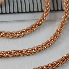 Cargar imagen en el visor de la galería, 18k rose pink gold chain necklace mini ear link 1.1 mm, 15.75 in. made in Italy.