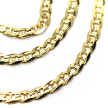 Load image into Gallery viewer, solid 18k yellow gold chain flat boat mariner oval nautical big 5mm link, 50 cm 20&quot;.
