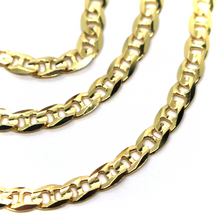 Load image into Gallery viewer, solid 18k yellow gold chain flat boat mariner oval nautical big 5mm link, 50 cm 20".