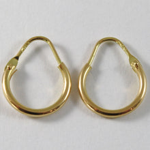 Load image into Gallery viewer, 18K YELLOW GOLD ROUND CIRCLE EARRINGS DIAMETER 10 MM WIDTH 1.7 MM, MADE IN ITALY.