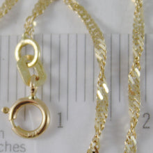 Load image into Gallery viewer, SOLID 18K YELLOW GOLD SINGAPORE BRAID ROPE CHAIN 16 INCHES, 2 MM MADE IN ITALY.