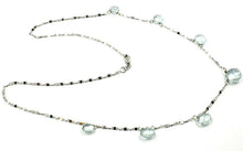 Charger l'image dans la galerie, 18k white gold necklace drop faceted aquamarine pendant alternate, chain.