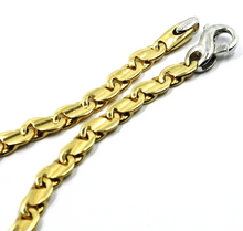 Load image into Gallery viewer, solid 18k yellow white gold bracelet flat 4.5mm infinite figure 8 oval wave link.