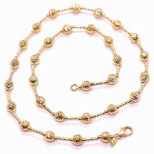 Charger l'image dans la galerie, 18k rose gold chain finely worked 5 mm ball spheres and tube link, 15.8 inches.