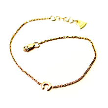 Cargar imagen en el visor de la galería, 18k rose gold rolo thin bracelet with central small 5mm letter initial C.