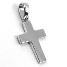 Load image into Gallery viewer, SOLID 18K WHITE GOLD CROSS, SQUARE ROUNDED 21mm, 0.83 inches, MADE IN ITALY.