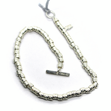 Charger l'image dans la galerie, 925 STERLING SILVER TUBES 4mm CUBES, DODO MARIANI BRACELET 18cm 7.1", ITALY MADE.