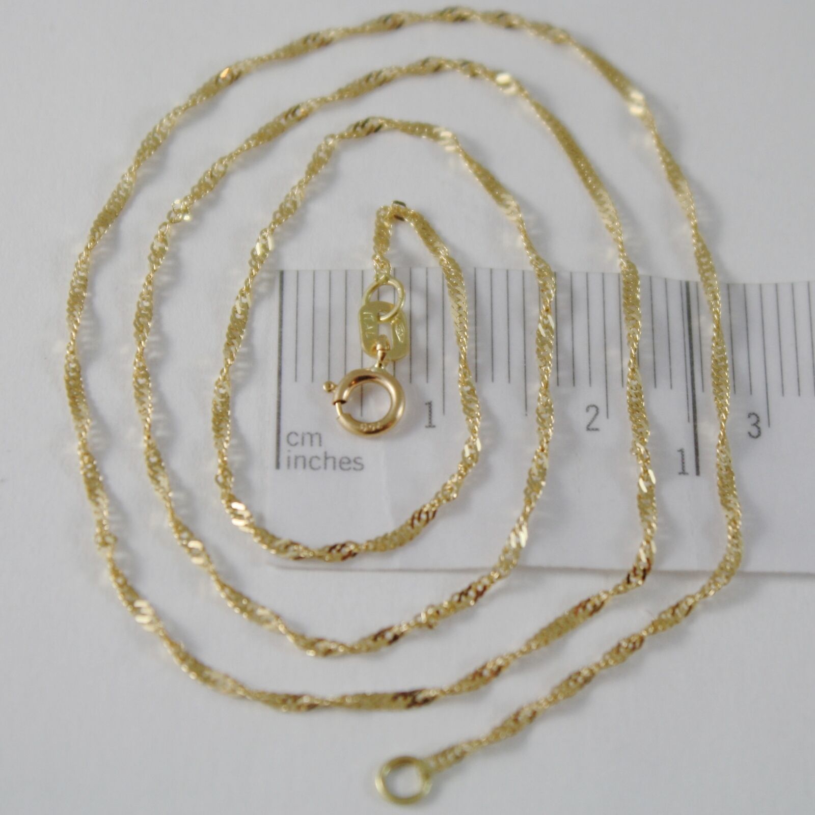 Catena Collana Singapore Oro Giallo 18K spessore 1.5 mm Catena Collana Singapore Oro Giallo 18K spessore 1.5 mm