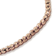 Charger l'image dans la galerie, 18k rose gold bracelet, 18 cm, finely worked spheres, 2 mm diamond cut balls.